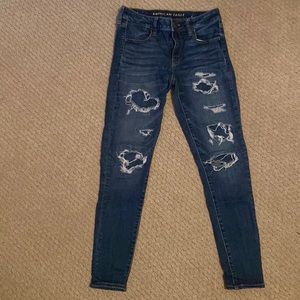 American eagle patched ripped jeans
